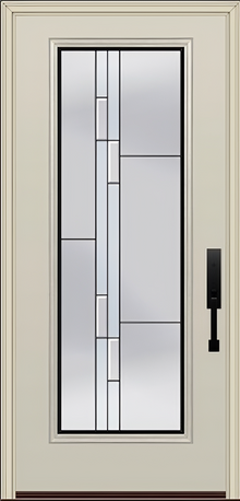 ProVia Legacy Single Entry Door 460 Style Genesis Decorative Glass with Black Caming and Low-E - Doors and Beyond