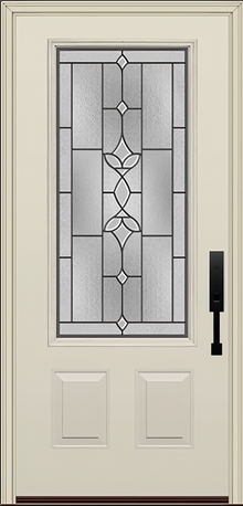 ProVia Legacy Single Entry Door 440 Style Esmond Decorative Glass with Patina Caming and Low-E - Doors and Beyond