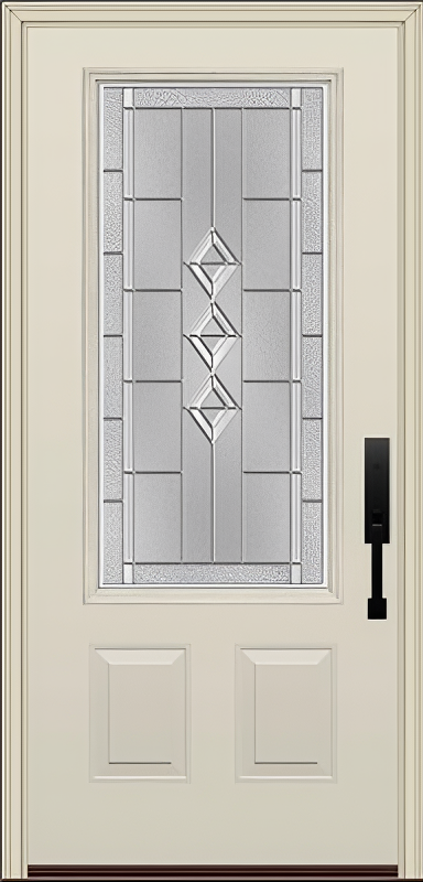 ProVia Legacy Single Entry Door 440 Style Gemstone Decorative Glass with Zinc Caming and Low-E - Doors and Beyond