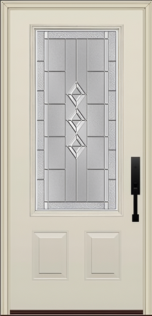 ProVia Legacy Single Entry Door 440 Style Gemstone Decorative Glass with Zinc Caming and Low-E - Doors and Beyond