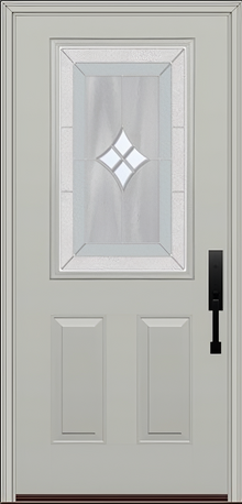 ProVia Legacy Single Entry Door 430 Style Aria Decorative Glass with Zinc Caming and Low-E - Doors and Beyond