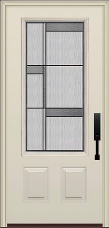 ProVia Legacy Single Entry Door 440 Style Manhattan Decorative Glass with Patina Caming and Low-E - Doors and Beyond