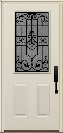 ProVia Legacy Single Entry Door 430 Style Barcelona Decorative Glass With Gluechip Privacy Glass - Doors and Beyond