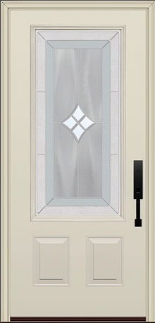 ProVia Legacy Single Entry Door 440 Style Aria Decorative Glass with Zinc Caming and Low-E - Doors and Beyond