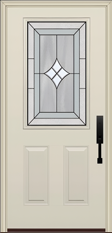 ProVia Legacy Single Entry Door 430 Style Aria Decorative Glass with Patina Caming and Low-E - Doors and Beyond