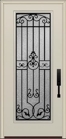 ProVia Legacy Single Entry Door 460 Style Barcelona Decorative Glass With Gluechip Privacy Glass - Doors and Beyond