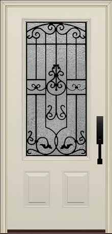 ProVia Legacy Single Entry Door 440 Style Barcelona Decorative Glass With Gluechip Privacy Glass - Doors and Beyond