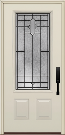 ProVia Legacy Single Entry Door 440 Style Brookhaven Decorative Glass with Patina Caming and Low-E - Doors and Beyond
