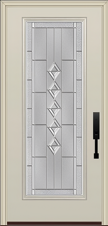 ProVia Legacy Single Entry Door 460 Style Gemstone Decorative Glass with Zinc Caming and Low-E - Doors and Beyond