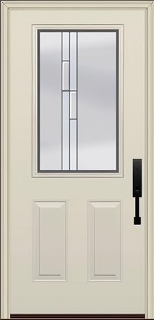 ProVia Legacy Single Entry Door 430 Style Genesis Decorative Glass with Silver Caming and Low-E - Doors and Beyond