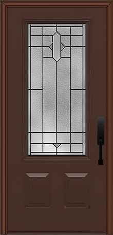 ProVia Legacy Single Entry Door 440 Style Brookhaven Decorative Glass with Patina Caming and Low-E - Doors and Beyond