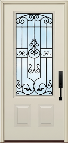 ProVia Legacy Single Entry Door 440 Style Barcelona Decorative Glass Clear Glass and Low E Glass - Doors and Beyond