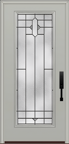 ProVia Legacy Single Entry Door 460 Style Brookhaven Decorative Glass with Patina Caming and Low-E - Doors and Beyond