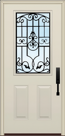 ProVia Legacy Single Entry Door 430 Style Barcelona Decorative Glass Clear Glass and Low E Glass - Doors and Beyond