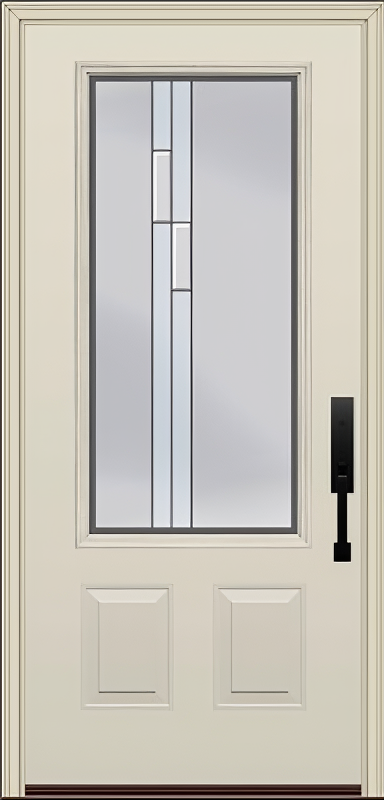 ProVia Legacy Single Entry Door 440 Style Genesis Decorative Glass with Silver Caming and Low-E - Doors and Beyond