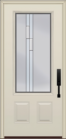ProVia Legacy Single Entry Door 440 Style Genesis Decorative Glass with Silver Caming and Low-E - Doors and Beyond