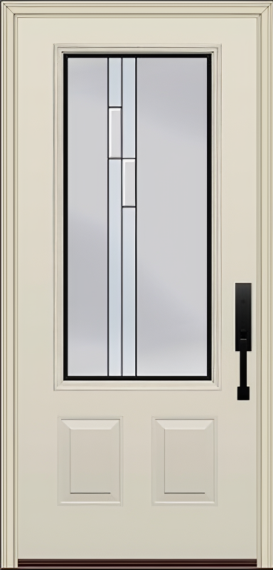 ProVia Legacy Single Entry Door 440 Style Genesis Decorative Glass with Black Caming and Low-E - Doors and Beyond