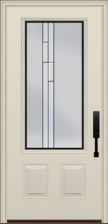 ProVia Legacy Single Entry Door 440 Style Genesis Decorative Glass with Black Caming and Low-E - Doors and Beyond