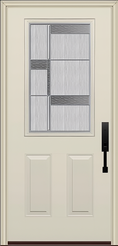 ProVia Legacy Single Entry Door 430 Style Manhattan Decorative Glass with Zinc Caming and Low-E - Doors and Beyond
