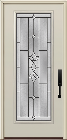 ProVia Legacy Single Entry Door 460 Style Esmond Decorative Glass with Patina Caming and Low-E - Doors and Beyond