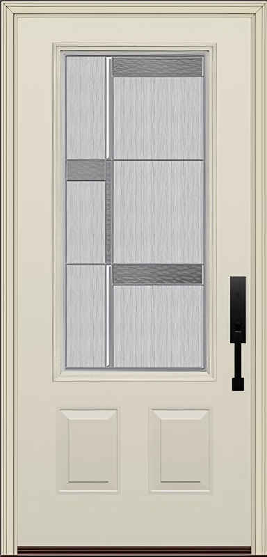 ProVia Legacy Single Entry Door 440 Style Manhattan Decorative Glass with Zinc Caming and Low-E - Doors and Beyond