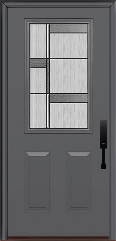 ProVia Legacy Single Entry Door 430 Style Manhattan Decorative Glass with Patina Caming and Low-E - Doors and Beyond