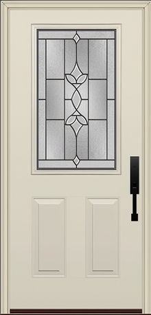 ProVia Legacy Single Entry Door 430 Style Esmond Decorative Glass with Patina Caming and Low-E - Doors and Beyond