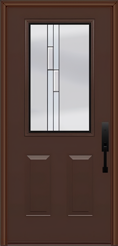 ProVia Legacy Single Entry Door 430 Style Genesis Decorative Glass with Black Caming and Low-E - Doors and Beyond