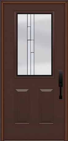 ProVia Legacy Single Entry Door 430 Style Genesis Decorative Glass with Black Caming and Low-E - Doors and Beyond
