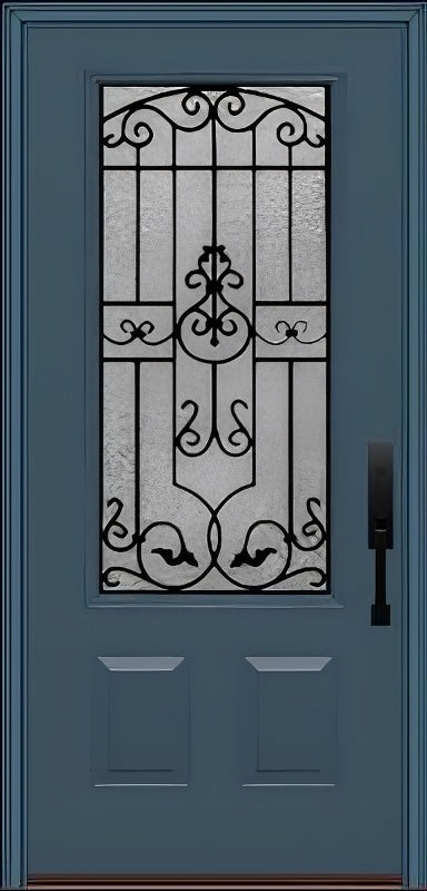 ProVia Legacy Single Entry Door 440 Style Barcelona Decorative Glass With Gluechip Privacy Glass - Doors and Beyond