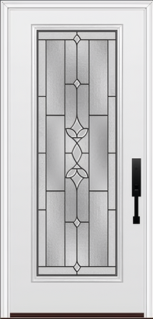 ProVia Legacy Single Entry Door 460 Style Esmond Decorative Glass with Patina Caming and Low-E - Doors and Beyond