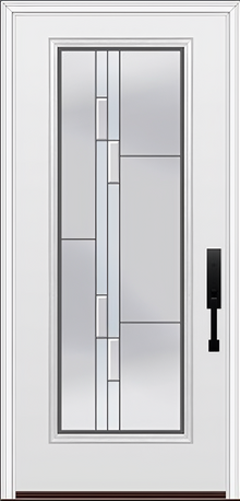 ProVia Legacy Single Entry Door 460 Style Genesis Decorative Glass with Silver Caming and Low-E - Doors and Beyond