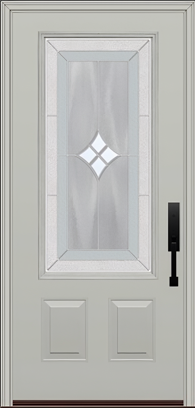 ProVia Legacy Single Entry Door 440 Style Aria Decorative Glass with Zinc Caming and Low-E - Doors and Beyond