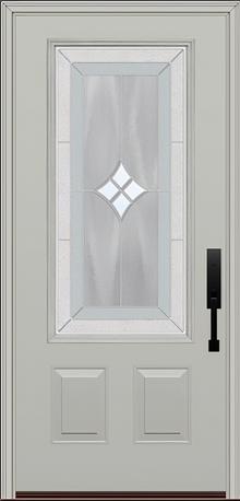 ProVia Legacy Single Entry Door 440 Style Aria Decorative Glass with Zinc Caming and Low-E - Doors and Beyond