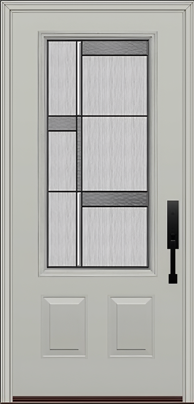 ProVia Legacy Single Entry Door 440 Style Manhattan Decorative Glass with Patina Caming and Low-E - Doors and Beyond