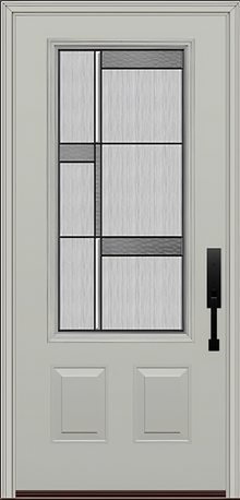 ProVia Legacy Single Entry Door 440 Style Manhattan Decorative Glass with Patina Caming and Low-E - Doors and Beyond