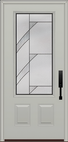 ProVia Legacy Single Entry Door 440 Style Tidal Decorative Glass with Patina Caming and Low-E - Doors and Beyond