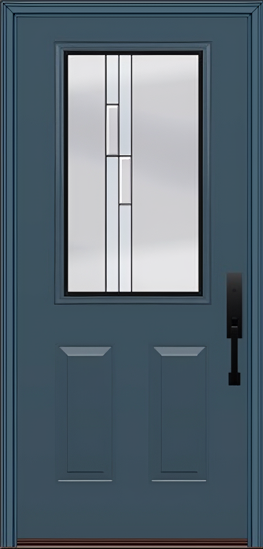 ProVia Legacy Single Entry Door 430 Style Genesis Decorative Glass with Black Caming and Low-E - Doors and Beyond