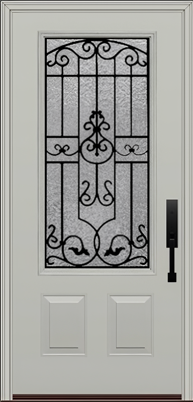 ProVia Legacy Single Entry Door 440 Style Barcelona Decorative Glass With Gluechip Privacy Glass - Doors and Beyond