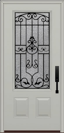 ProVia Legacy Single Entry Door 440 Style Barcelona Decorative Glass With Gluechip Privacy Glass - Doors and Beyond
