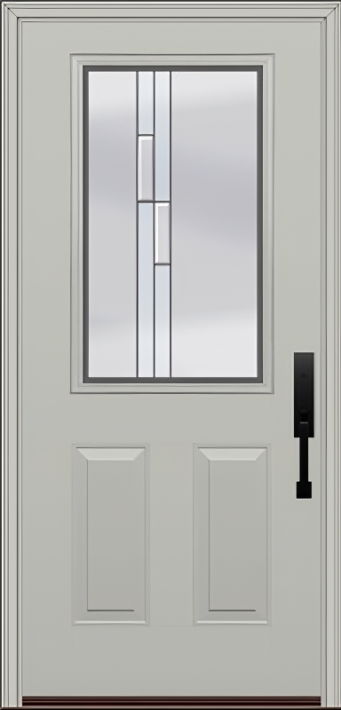 ProVia Legacy Single Entry Door 430 Style Genesis Decorative Glass with Silver Caming and Low-E - Doors and Beyond