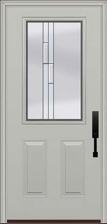 ProVia Legacy Single Entry Door 430 Style Genesis Decorative Glass with Silver Caming and Low-E - Doors and Beyond