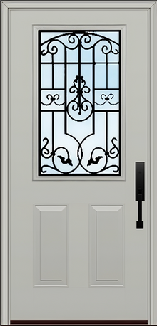 ProVia Legacy Single Entry Door 430 Style Barcelona Decorative Glass Clear Glass and Low E Glass - Doors and Beyond
