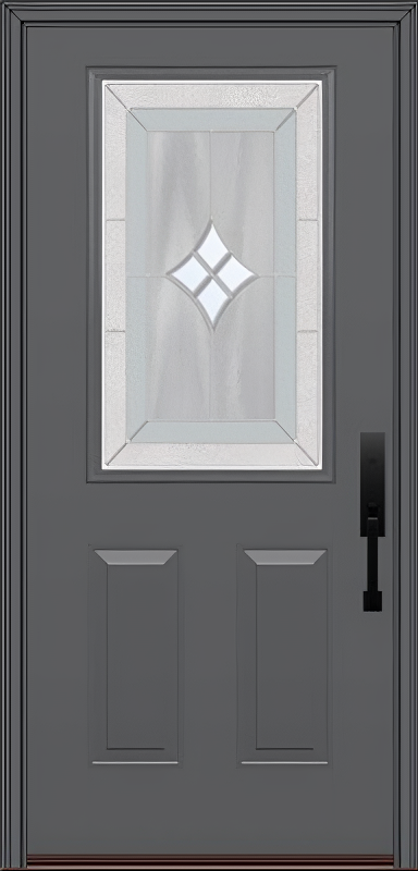 ProVia Legacy Single Entry Door 430 Style Aria Decorative Glass with Zinc Caming and Low-E - Doors and Beyond