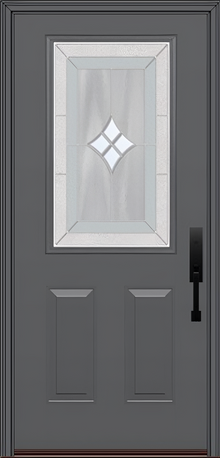 ProVia Legacy Single Entry Door 430 Style Aria Decorative Glass with Zinc Caming and Low-E - Doors and Beyond