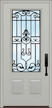 ProVia Legacy Single Entry Door 440 Style Barcelona Decorative Glass Clear Glass and Low E Glass - Doors and Beyond