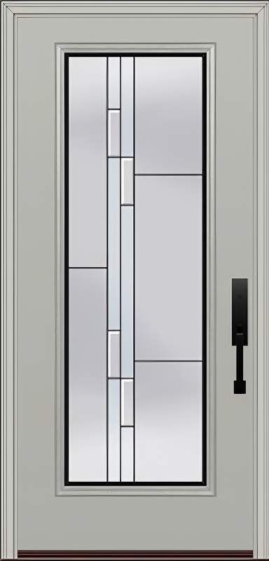 ProVia Legacy Single Entry Door 460 Style Genesis Decorative Glass with Black Caming and Low-E - Doors and Beyond