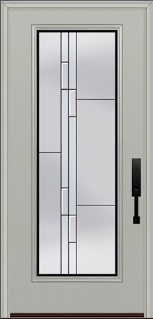 ProVia Legacy Single Entry Door 460 Style Genesis Decorative Glass with Black Caming and Low-E - Doors and Beyond