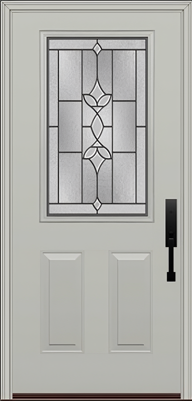 ProVia Legacy Single Entry Door 430 Style Esmond Decorative Glass with Patina Caming and Low-E - Doors and Beyond