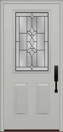 ProVia Legacy Single Entry Door 430 Style Esmond Decorative Glass with Patina Caming and Low-E - Doors and Beyond